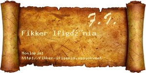 Fikker Ifigénia névjegykártya